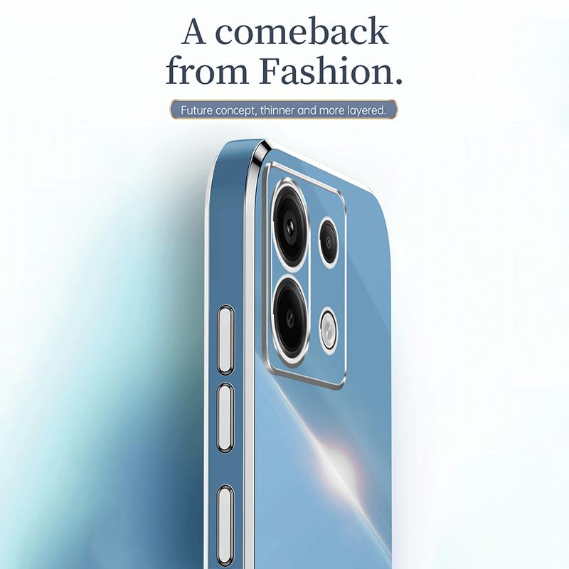 XINLI Для Xiaomi Redmi Note 13 Pro 5G/Poco X6 5G Задняя крышка Гальванизированный ТПУ Защита от царапин Чехол для телефона