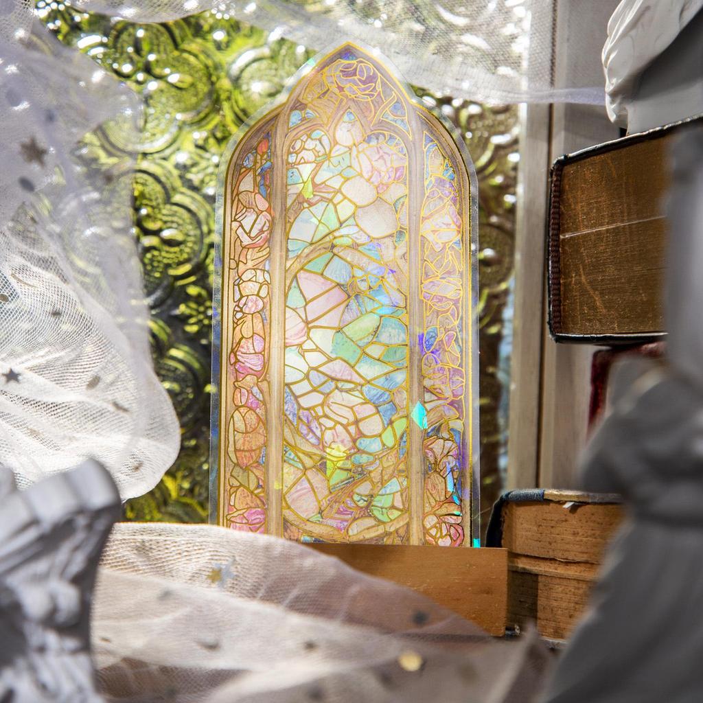 Европейское витражное окно Ретро наклейки для журнала - 10 листов ПЭТ-материала