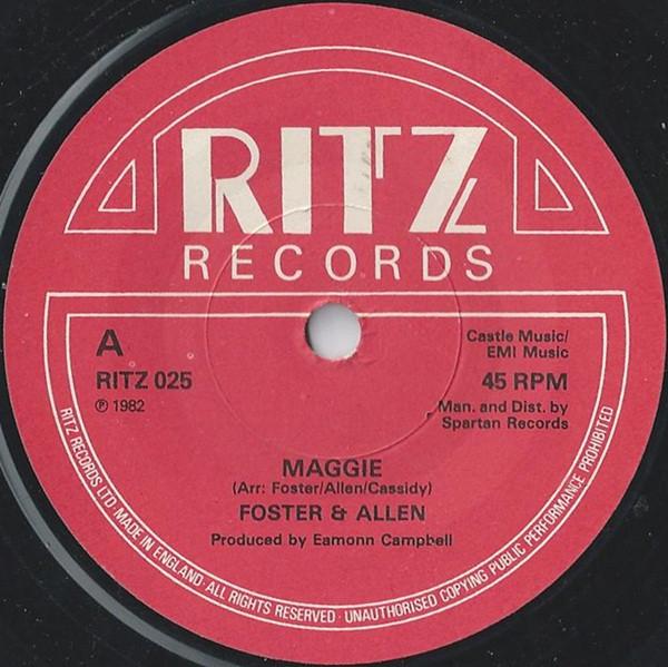 7-дюймовая пластинка FOSTER & ALLEN - Maggie RITZ025 Ritz Records 1982 UK Фолк Б/У