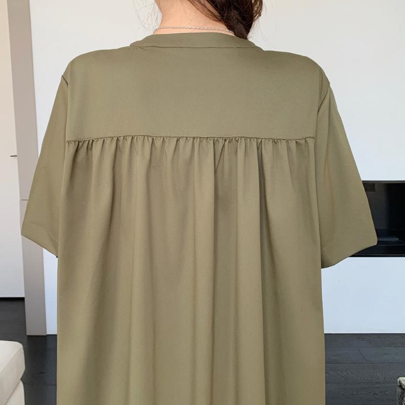 Dimanaf 2025 Летнее платье больших размеров для женщин, повседневное винтажное платье, базовое свободное платье с круглым вырезом и короткими рукавами, хлопок