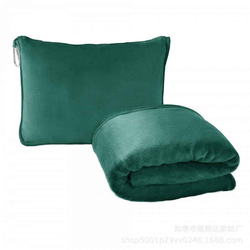 Travel Blanket With Built-in Pillow Airplane Car Camping Soft Fleece Throw Foldable Compact 101x152cm/127x152cm