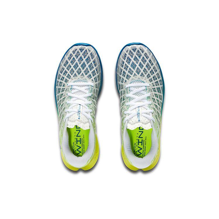 Under Armour Flow Velociti Wind 2 Удобная ткань Низкий верх Повседневные кроссовки для бега Мужские кроссовки Бело-зеленые 3025652-101