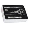 Retro Sewing Scissors Set Silver Threading Needle Thimble Household Cutting Tools Boxed