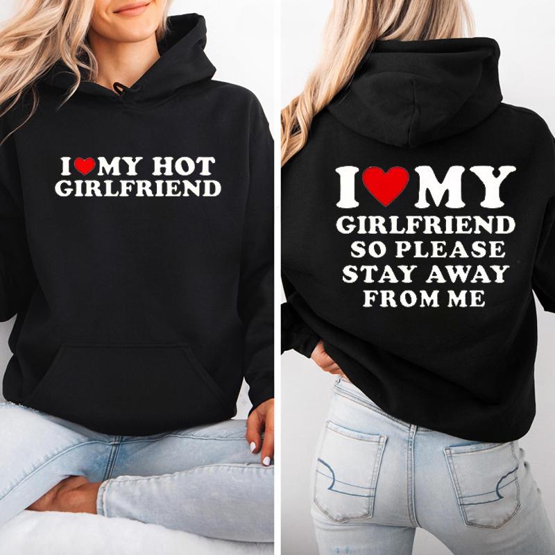 Vintage Funny I Love My Hot Girlfriend Boyfriend Zip Up Hoodies Couple Graphic Sweatshirts Men Boyfriends Casual Sportwear Shirt