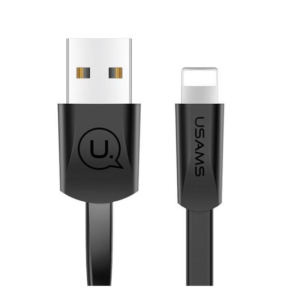 Kabel Lightning USAMS 1,2m Płaski Czarny
