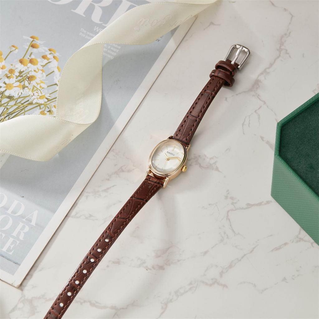 Элегантные и модные женские часы простой гладкий циферблат овальный корпус женские кварцевые часы