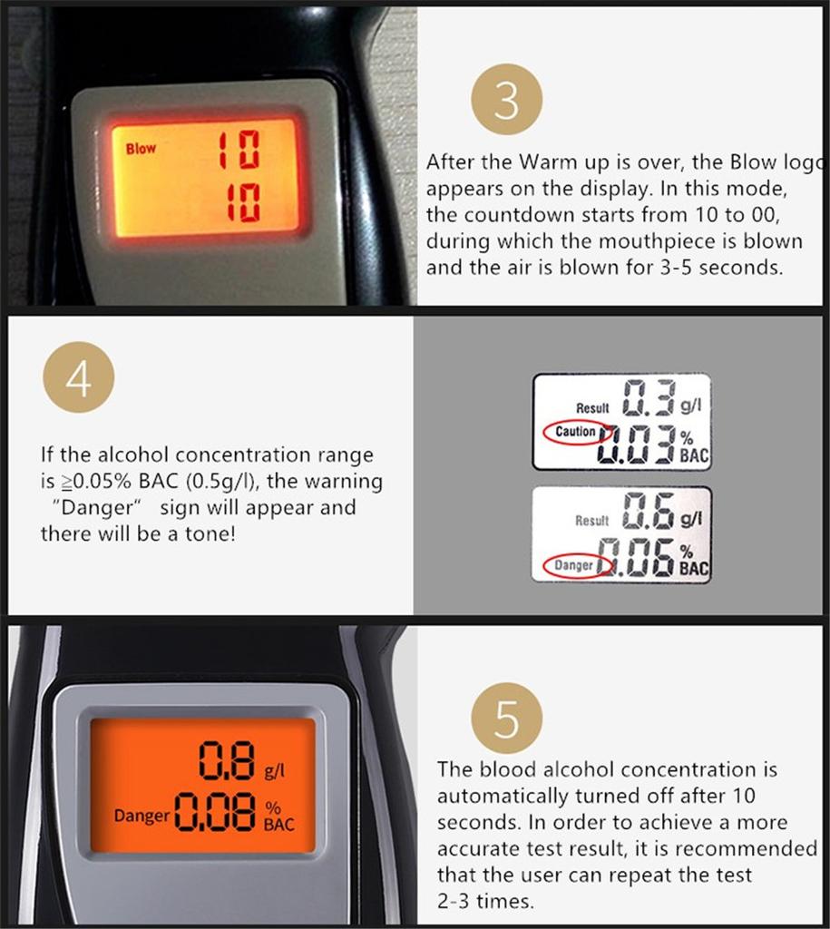 Портативный цифровой алкотестер алкотестер профессиональный детектор алкоголя ЖК-детектор подсветка
