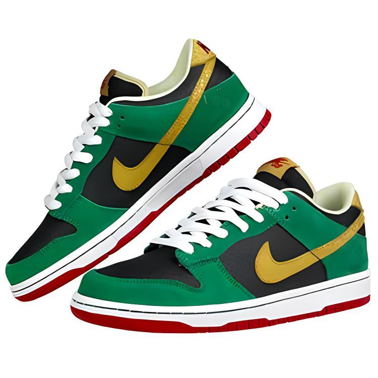 Nike Dunk SB Low top Skateboard Shoes Mens Black Green 313170-008