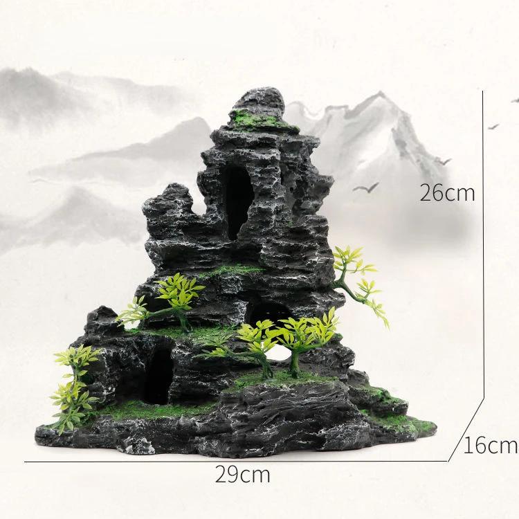 Аквариумный ландшафтный дизайн, имитация камней, смоляные украшения для аквариума, избегающие деревьев, микроландшафтные украшения