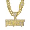 European American Hip-Hop MONEY Letter Diamond Pendant Cuban Necklace