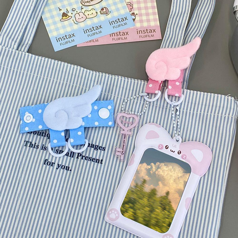 Kawaii Plush Wing Bag Strap Extender Cute Star Bag Strap Extender With Double Ring Bag Organizer For Kpop Photocard Holder