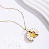 Handmade Glaze Oil Chrysanthemum Pendant Layered Chain Daisy Necklace  Jewelry Accessories
