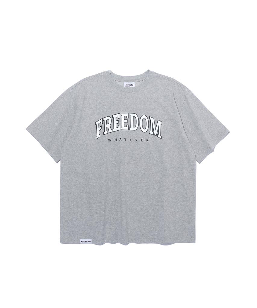 FREEDOM Arch Logo Semi-Oversized T-Shirt (Gray)