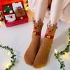 Santa Claus Christmas Socks Comfortable Middle Tube Socks Casual Coral Velvet Socks  Female