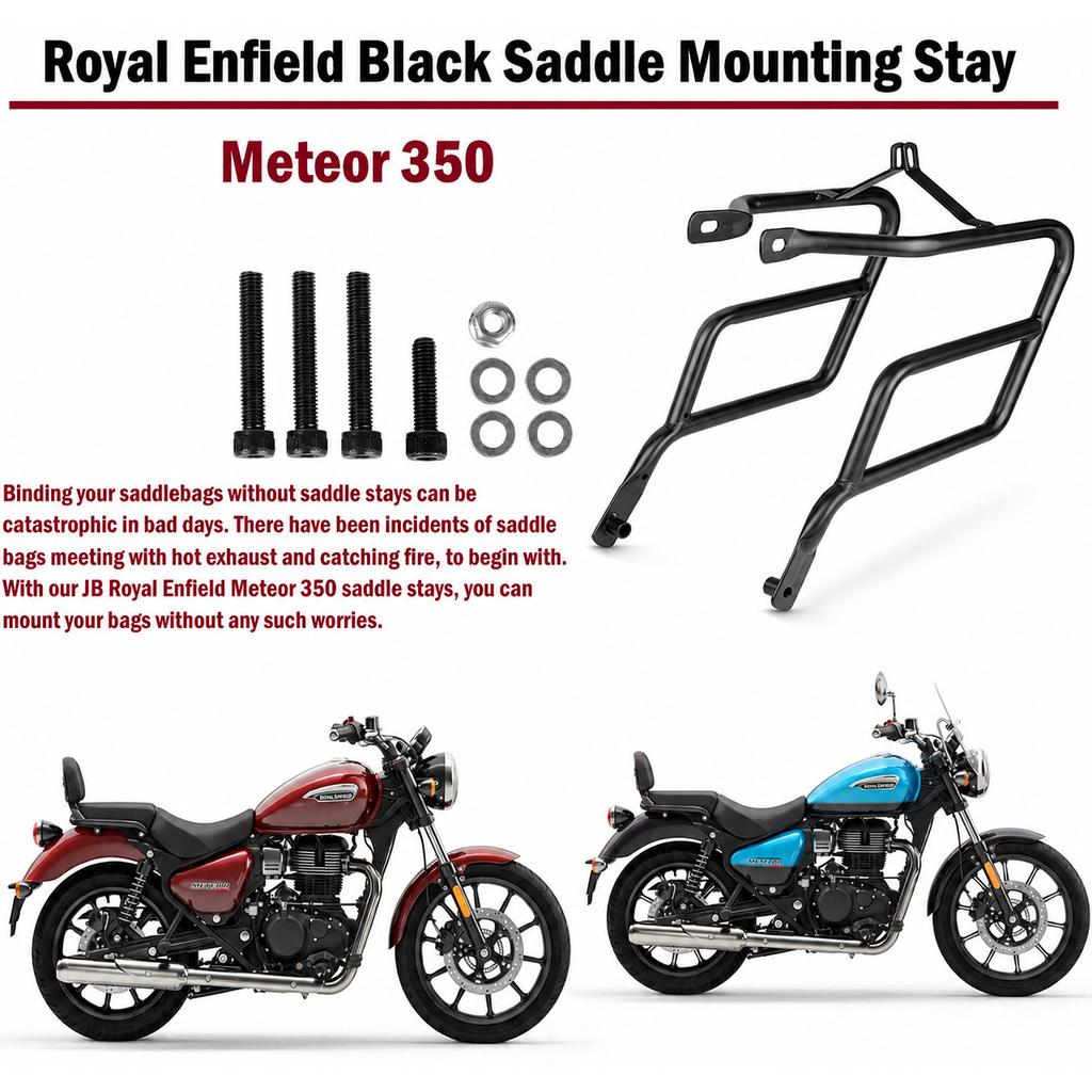 BLACK "SADDLE STAY WITH FITTING" Fit for Royal Enfield Meteor 350