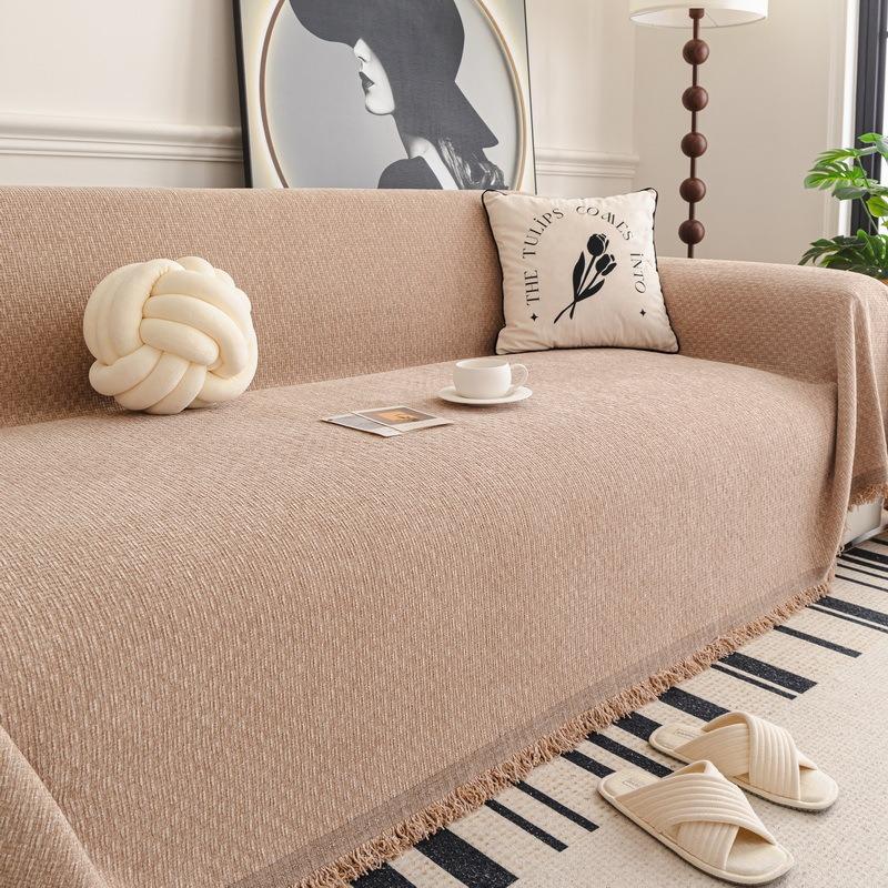 Sofa Throw With Full Coverage Ins Cream Wind Simple Camping Blanket Sofa Topper Cover Seasonless Versatile Full Coverage House Decor