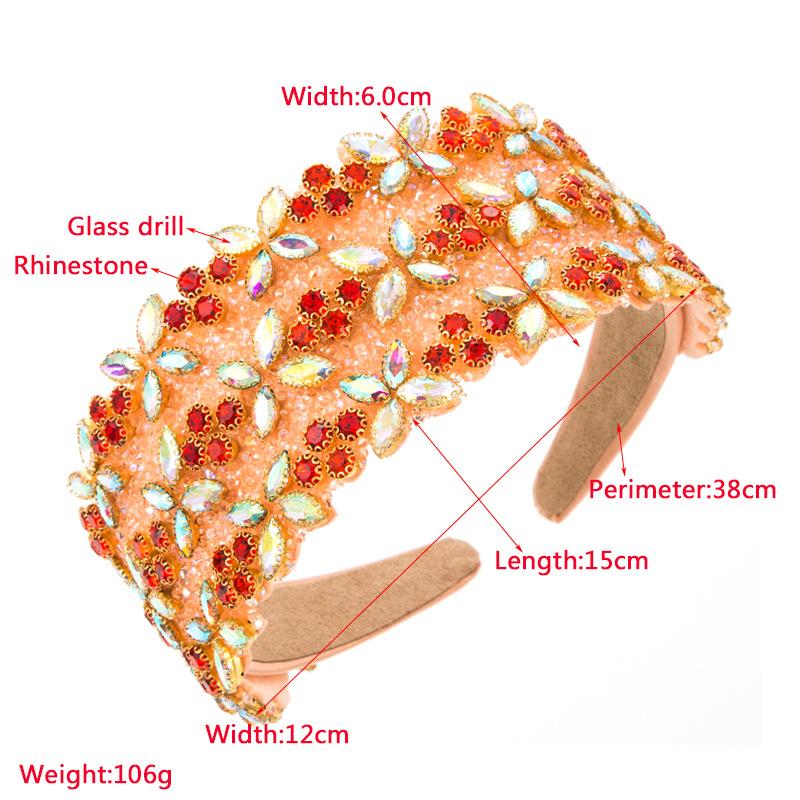 Женская повязка на голову в стиле барокко, красочная повязка на голову с широкими краями, полностью кристальная