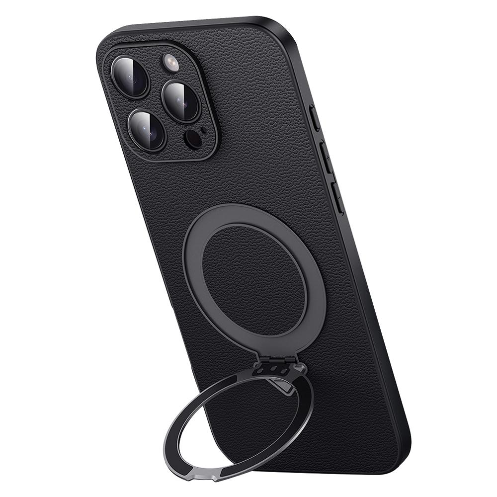 Чехол для iPhone 16 Pro, совместимый с MagSafe, из натуральной коровьей кожи + ПК, с подставкой, чехол для телефона