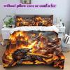 Flames and animals Pattern Bedding Quilt Set Quilt Cover Pillowcase Home Decoration Birthday Gift (1 * duvet cover + 2 * pillowcase, without core)
