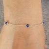 Dalia MYSTIC JEWELS Sterling Silver Evil Eye Assorted Good Glass - Bracelet, 7.5 inches, Colors, Luck,