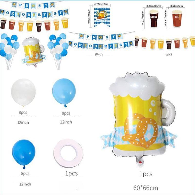Oktoberfest Dekoration Set Bayrische Wimpel Girlande Banner Luftballon Für Party