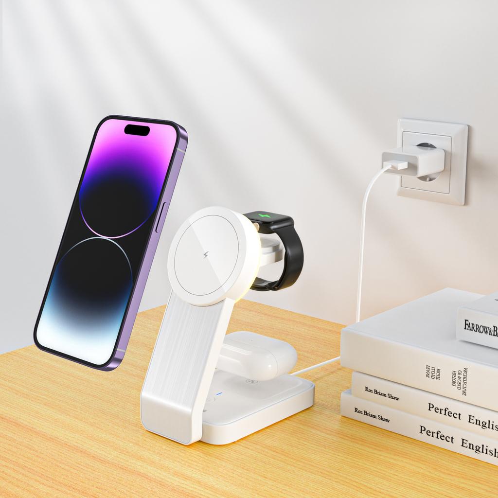 3 в 1 беспроводная зарядная подставка для iPhone Samsung Max складная быстрая зарядная станция док-станция для IWatch AirPods Pro