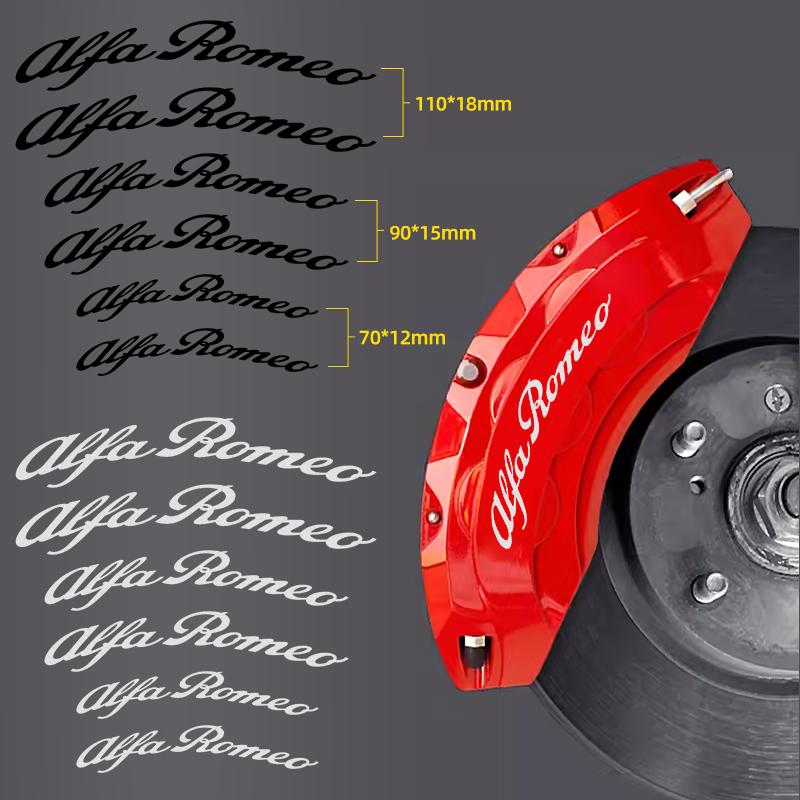 FPEV2 Car Goods Brake Caliper Badge Sticker Decoration Sticker Decal For Alfa Romeo 159 166 Giulietta Giulia Mito Stelvio Brera Spider