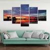 5Pcs Sunset Lake Landscape Tree Decor Canvas Picture Wall Art 5 Pieces Pictures Paintings Poster Home Decor 5 Panel Modern