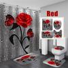 Водонепроницаемая занавеска для душа в ванной комнате, наборы занавесок для ванны с цветами, чехол для унитаза, коврик для ванной, коврик, комплект ковров, домашний декор, аксессуары для ванной комнаты, маска для ванной комнаты