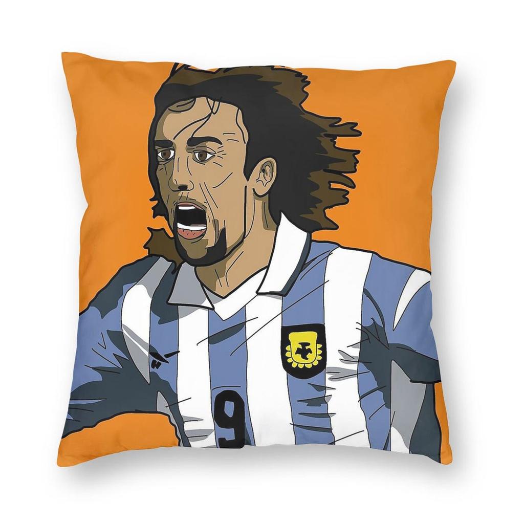 Gabriel Batistuta Square Pillowcase Polyester Linen Velvet Printed Zip Decor Home Cushion Cover