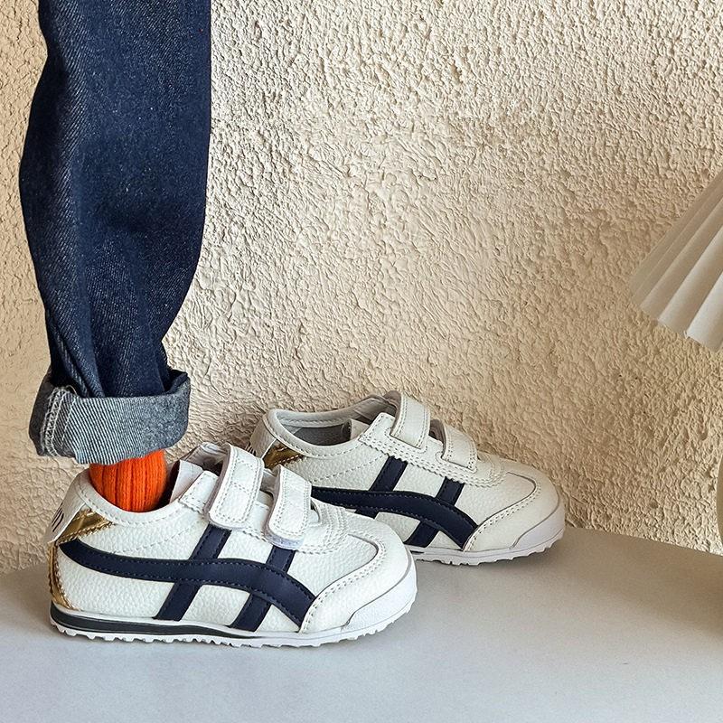 Youth style shoes Kids Casual Sneakers Boys Girls Low Top Slip-On Shoes With Velcro Breathable Synthetic Leather