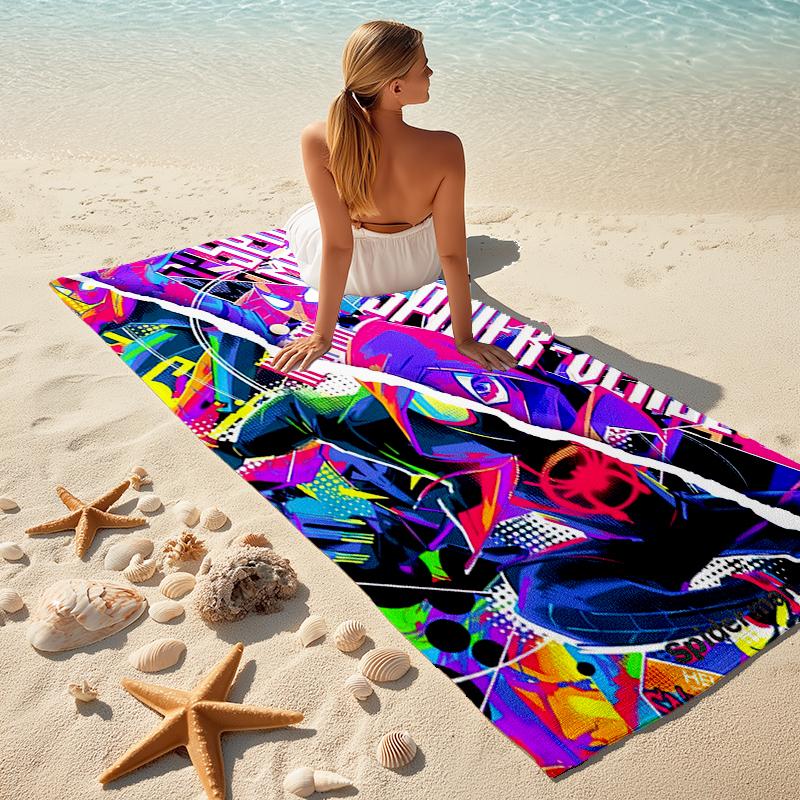 Spider-Man beach towel Outdoor camping Beach towel for vacation swim Outdoor pool Absorbent bath towel
