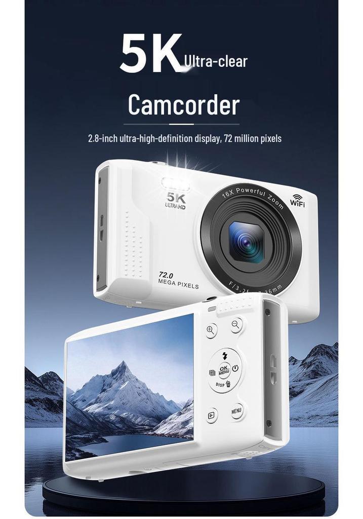 5K HD CCD Digital Mini Selfie Camera for Students and Home Use
