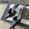 Модные женские шлепанцы Eilyken Весна Модные сандалии на тонком высоком каблуке с острым носком для улицы, для платья, мюли, шлепки