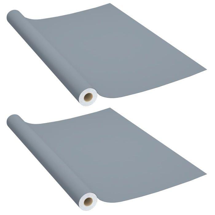 Films autoadhésifs pour meubles - vidaXL - 2 pcs - Gris - 500x90 cm - PVC