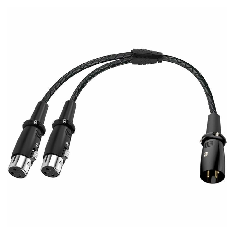 Y-разветвитель XLR 3-контактный, двойной разъем "мама", 50 см, медные жилы OFC для чистого звука, передача аудио, микрофонный кабель