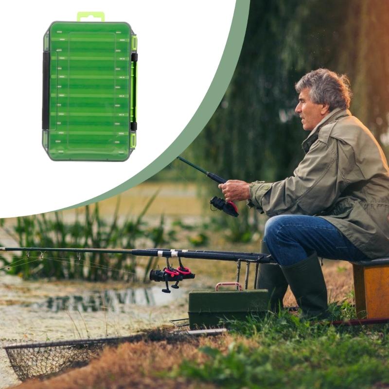 Clear Double Sided Tackle Storage Box With Secure Lock Lightweight Waterproof Design For Fishing Tools And Small Parts