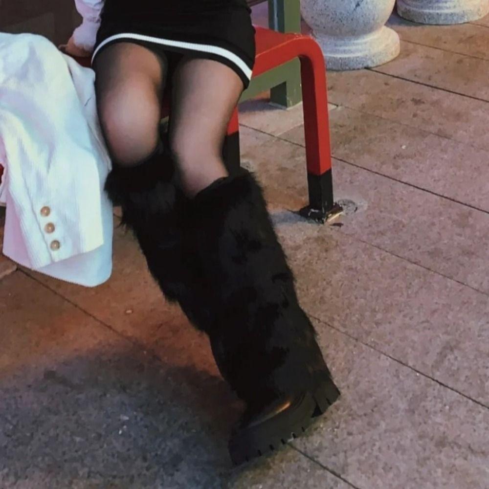 Сапоги Лолиты с бантом, утолщенные носки для девочек выше колена, белые длинные носки-трубы, пикантные для девочек