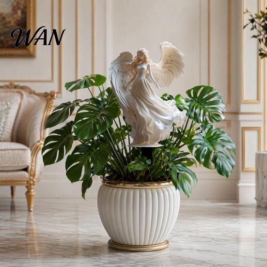 Garden Fairy With Built-in Spike Angel Stake Decor, Acrylic Sign with Stake, Flower Decoration Elegant Winged Sculpture for Indoor Outdoor Yard