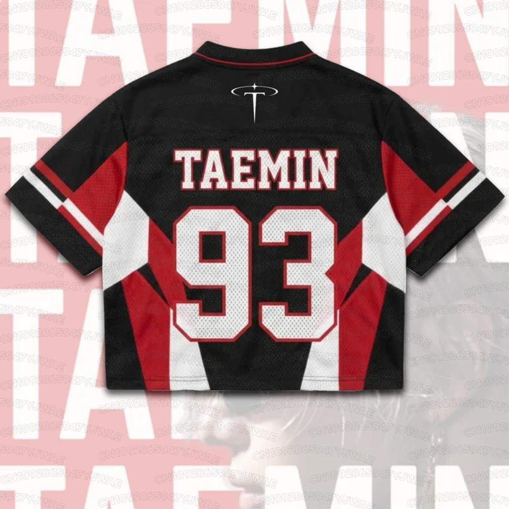 Summer Men's Women's Taemin World Tour Liminal Mixed Mesh Jersey Gift For Fans Short Sleeve Casual T-shirt Tops