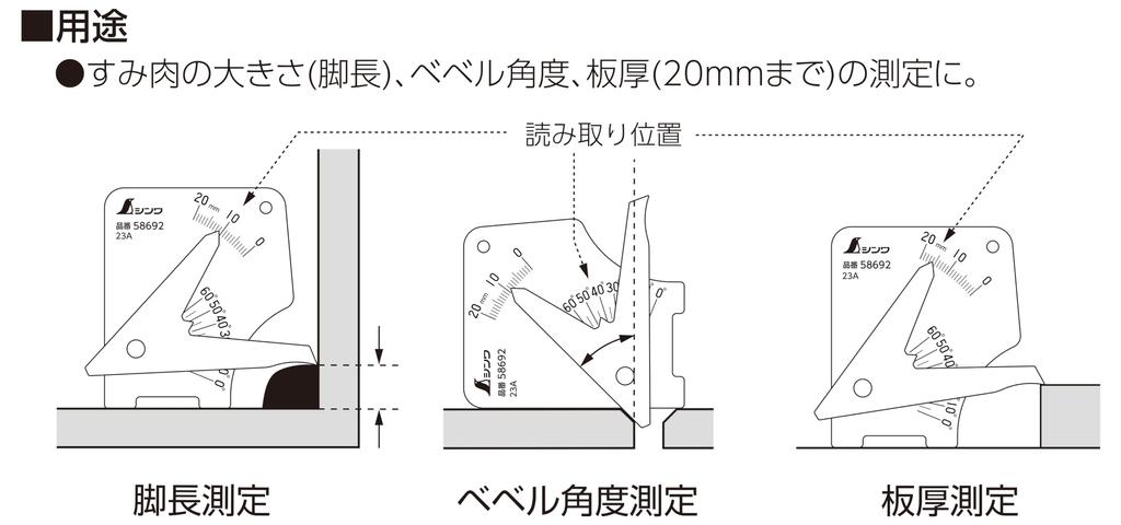 Shinwa Sokutei Сварочный калибр B легкий и тонкий 58692