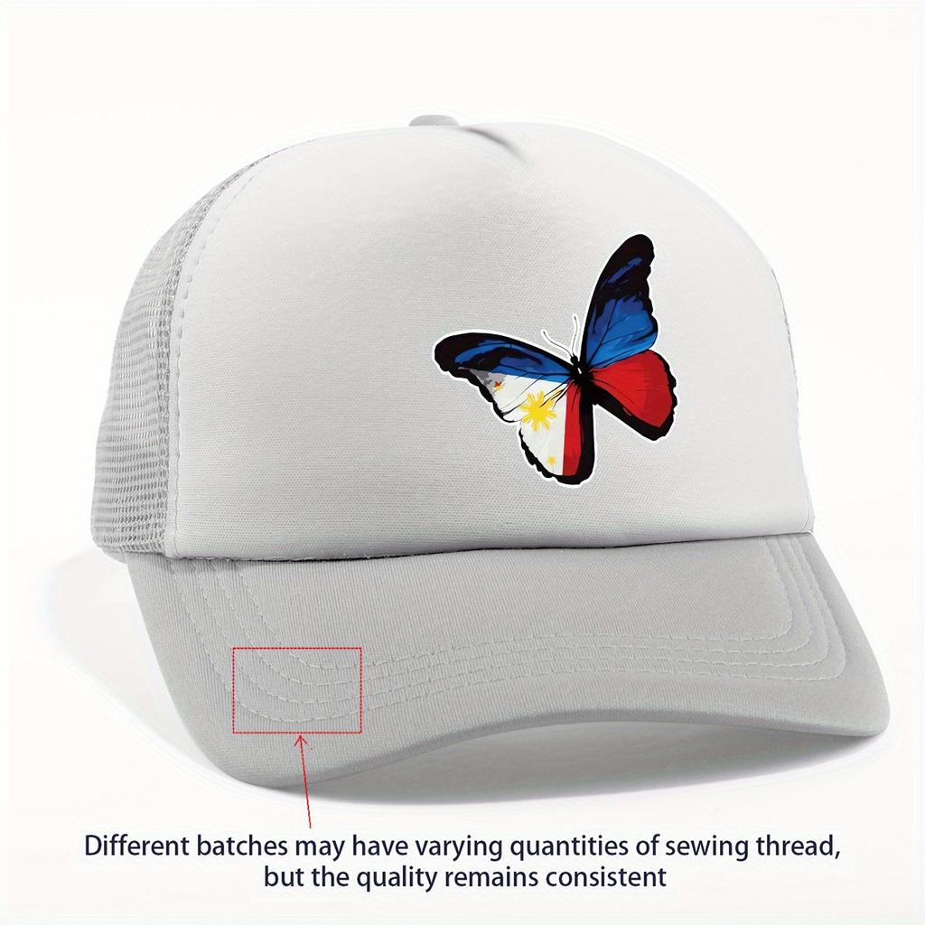 Philippine Flag Butterfly Trucker Hat Adjustable Mesh Back Baseball Cap Casual Summer Headwear