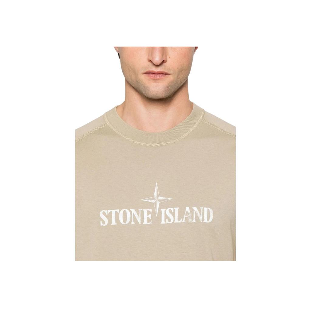 STONE ISLAND Мужская футболка с коротким рукавом и круглым вырезом с принтом логотипа Топы Светло-коричневый K1S152100020S0081V009A