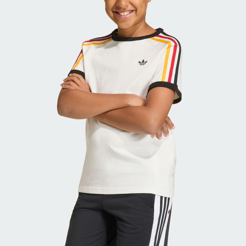 adidas Оригинальная спортивная футболка с коротким рукавом и 3 полосками для детей KQ8369