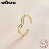 WOSTU 925 Sterling Silver Gold Plated Victoria's Rings, Women Stackable Adjustable Ring