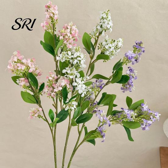 Non-toxic Fake Flower Lilac Delphinium Artificial Realistic Long Stem Indoor Outdoor Floral Arrangement for Table Centerpieces Home Kitchen