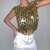 Креативные пайетки внахлест, полые, уличная мода, одежда для бикини, сексуальная ночная клубная, хипстерская, с бахромой, боди-цепочка
