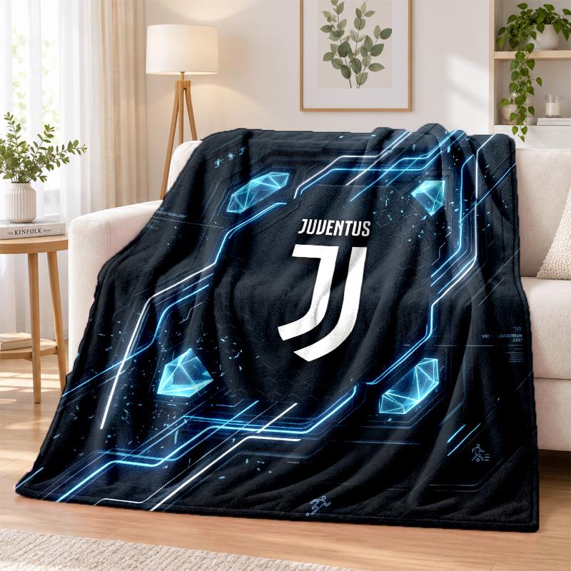 Juventus FC Printed Flannel Blanket Warm Comfort Bed Throw For Indoor Home Decoration