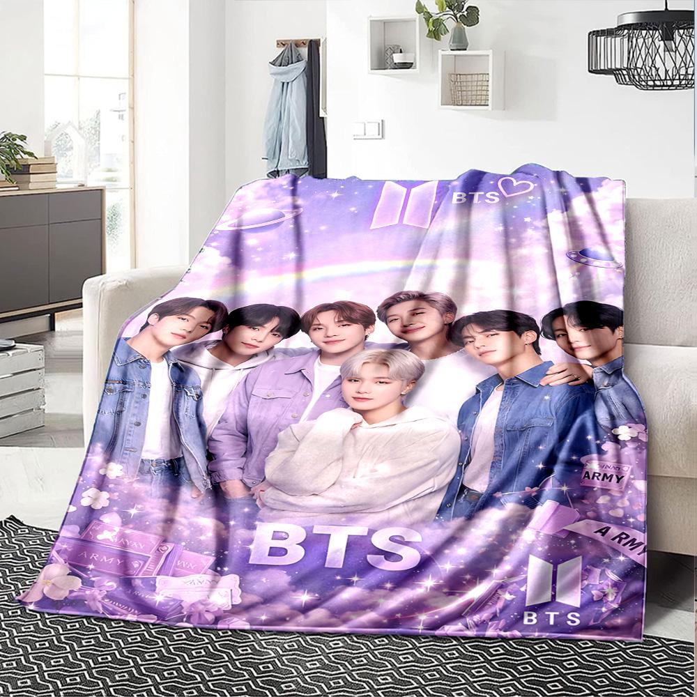 1 шт. Фланелевое одеяло BTS Fashion Icon, супермягкое, милое, для комфорта, для путешествий, постельное белье, диван, диван-кровать Y72326
