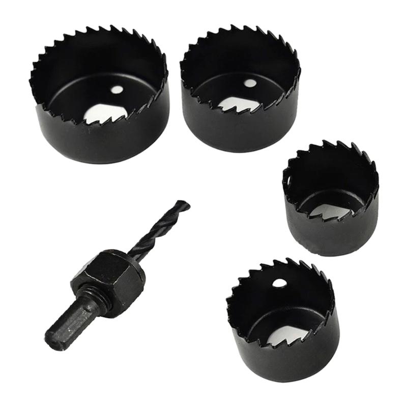 5Pcs Woodworking Opener Hole Saw Bit Cutting Drilling Tool Set With Round Saw For Gypsum Board Wood Opening Accessories